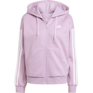 adidas - Sportswear Hoodie - Powder Plum / White - Ritssluiting - Regular Fit
