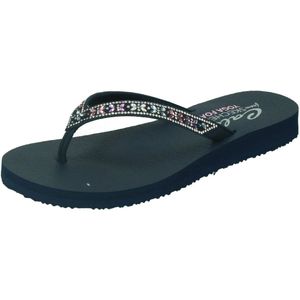 Skechers meditation butterfly garden teenslipper in de kleur marine.