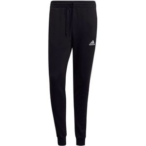 Adidas essentials fleece fitted 3-stripes broek in de kleur zwart/wit.