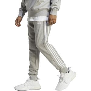 Adidas essentials french terry tapered cuff 3-stripes joggingbroek in de kleur grijs.