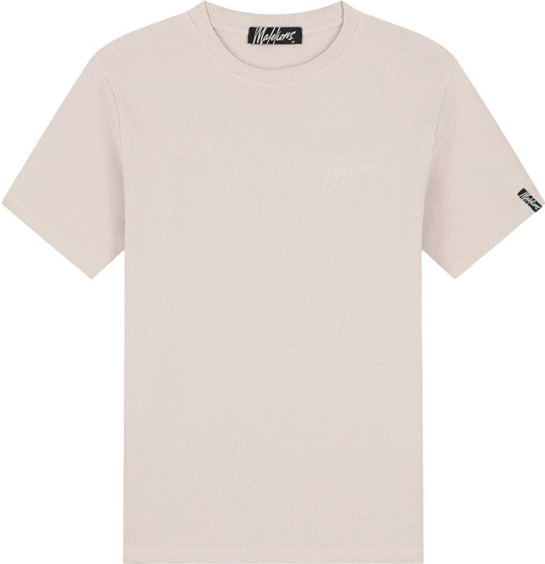 Malelions signature waffle t-shirt in de kleur ecru.