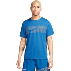 Nike miler flash dri-fit uv t-shirt in de kleur blauw.