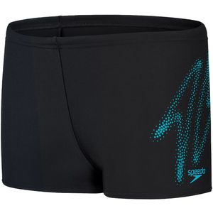 Speedo eco hyperboom logo placement zwemboxer in de kleur zwart.