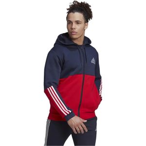 Adidas essentials colorblock fleece hoodie in de kleur marine.