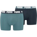 Puma basic boxer 2-pack in de kleur blauw.