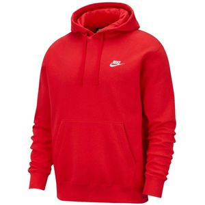 Nike sportswear club fleece pullover hoodie in de kleur rood.