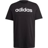 Adidas essentials single jersey linear logo t-shirt in de kleur zwart.