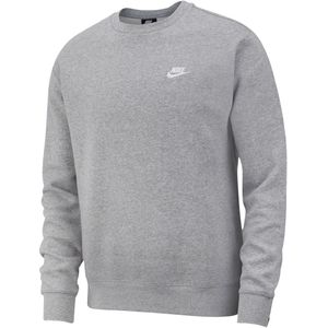 Nike sportswear club fleece crew sweater in de kleur grijs.