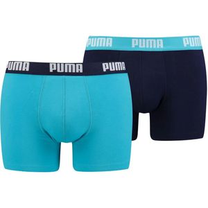 Puma Basic Boxer heren (2-pack) - aqua en blauw - Maat: S