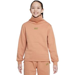 Nike sportswear club fleece sweater in de kleur oranje.