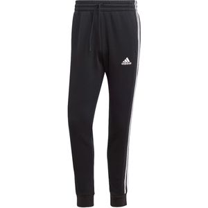 Adidas essentials fleece 3-stripes cuff joggingbroek in de kleur zwart.