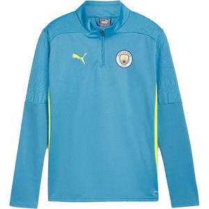 Manchester city fc training 1/4 zip top in de kleur blauw.