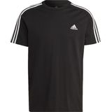 Adidas essentials single jersey 3-stripes t-shirt in de kleur zwart.