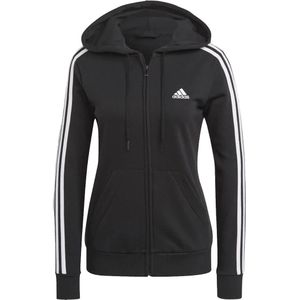 Adidas essentials french terry 3-stripes hoodie in de kleur zwart/wit.