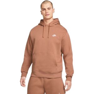 Nike sportswear club fleece pullover hoodie in de kleur bruin.