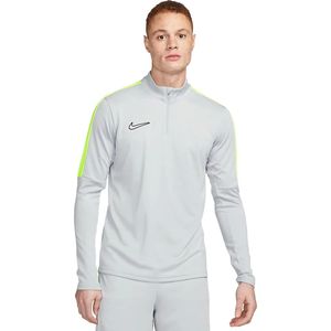 Nike dri-fit academy global 1/4-zip top in de kleur grijs.