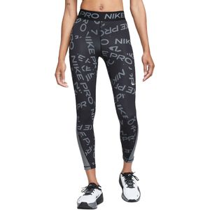 Nike pro mid-rise 7/8 printed legging in de kleur zwart.