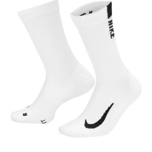 Nike multiplier crew 2 pack sokken in de kleur wit.