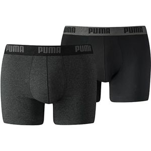 Puma basic boxer 2-pack in de kleur zwart/grijs.