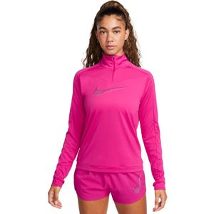 Nike dri-fit swoosh 1/4-zip top in de kleur roze.
