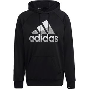 Adidas aeroready game and go big logo hoodie in de kleur zwart.