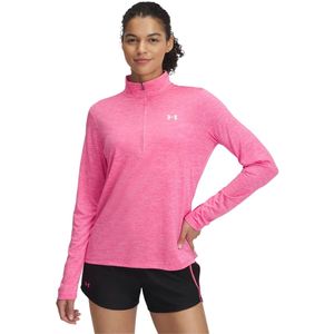 Under armour tech 1/2 zip twist in de kleur roze.