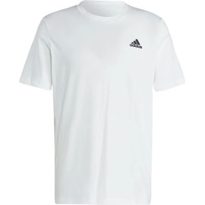 Adidas essentials single jersey geborduurd small logo t-shirt in de kleur wit.