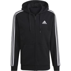 Adidas essentials fleece 3-stripes hoodie in de kleur zwart.
