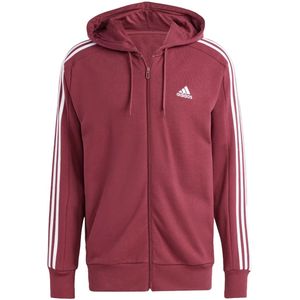 Adidas essentials french terry 3-stripes hoodie in de kleur rood.