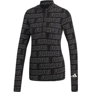 Adidas stretchy ziptop in de kleur zwart/wit.