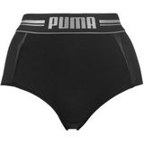 Puma high-waisted short in de kleur zwart/zilver.