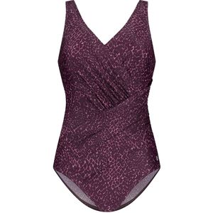 Ten cate badpak v-neck shape snake purple in de kleur paars.