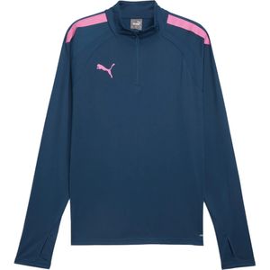 Adidas teamliga 1/4-zip top in de kleur blauw.