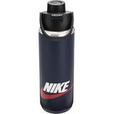 Nike recharge chug stainless steel in de kleur marine.