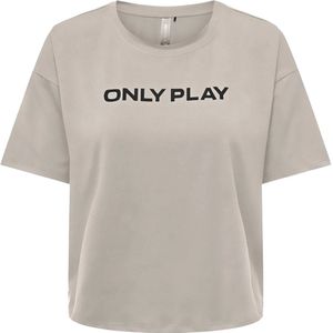 Only play font logo short ss train t-shirt in de kleur ecru.