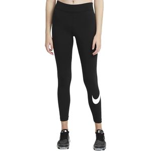 Nike sportswear essential swoosh legging in de kleur zwart.