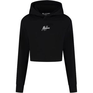 Malelions avenue crop hoodie in de kleur zwart.