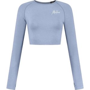 Malelions sport seamless crop top in de kleur blauw.