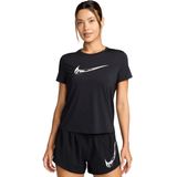 Nike one swoosh womens dri-fi in de kleur zwart.