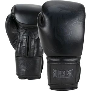 Super pro combatgear legend lederen (kick)bokshandschoenen in de kleur grijs.