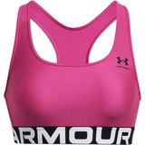 Under armour heatgear armour mid branded sport bh in de kleur roze.