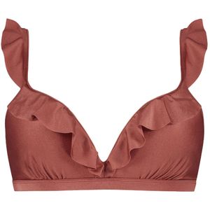 Beachlife padded wired bikini top in de kleur bruin.