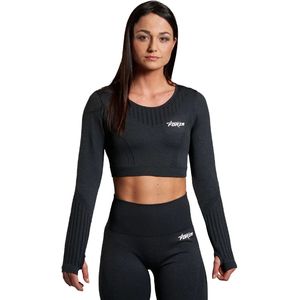 Forza fighting ls seamless crop top in de kleur zwart.