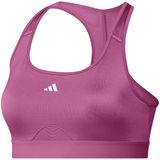Adidas powerreact training medium-support beha in de kleur roze.