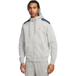 Nike sportswear fleece full-zip hoodie in de kleur grijs.