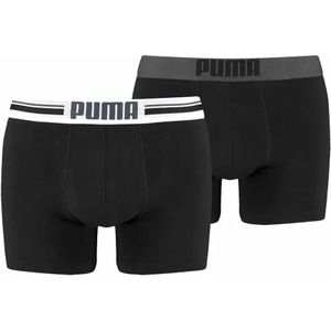 Puma placed logo boxer 2-pack in de kleur zwart.