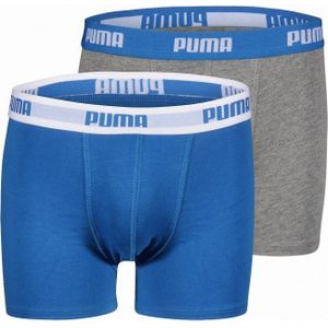 Puma 2-pack boxer shorts basic in de kleur grijs/blauw.