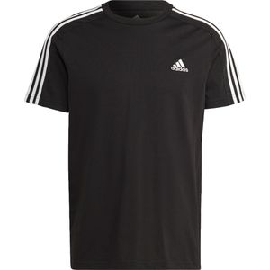 Adidas essentials single jersey 3-stripes t-shirt in de kleur zwart.
