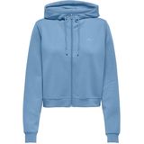 Only play lounge life short zip hoodie in de kleur blauw.