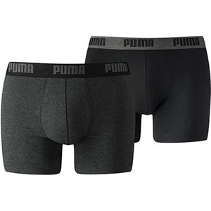 Puma basic boxer 2-pack in de kleur zwart/grijs.